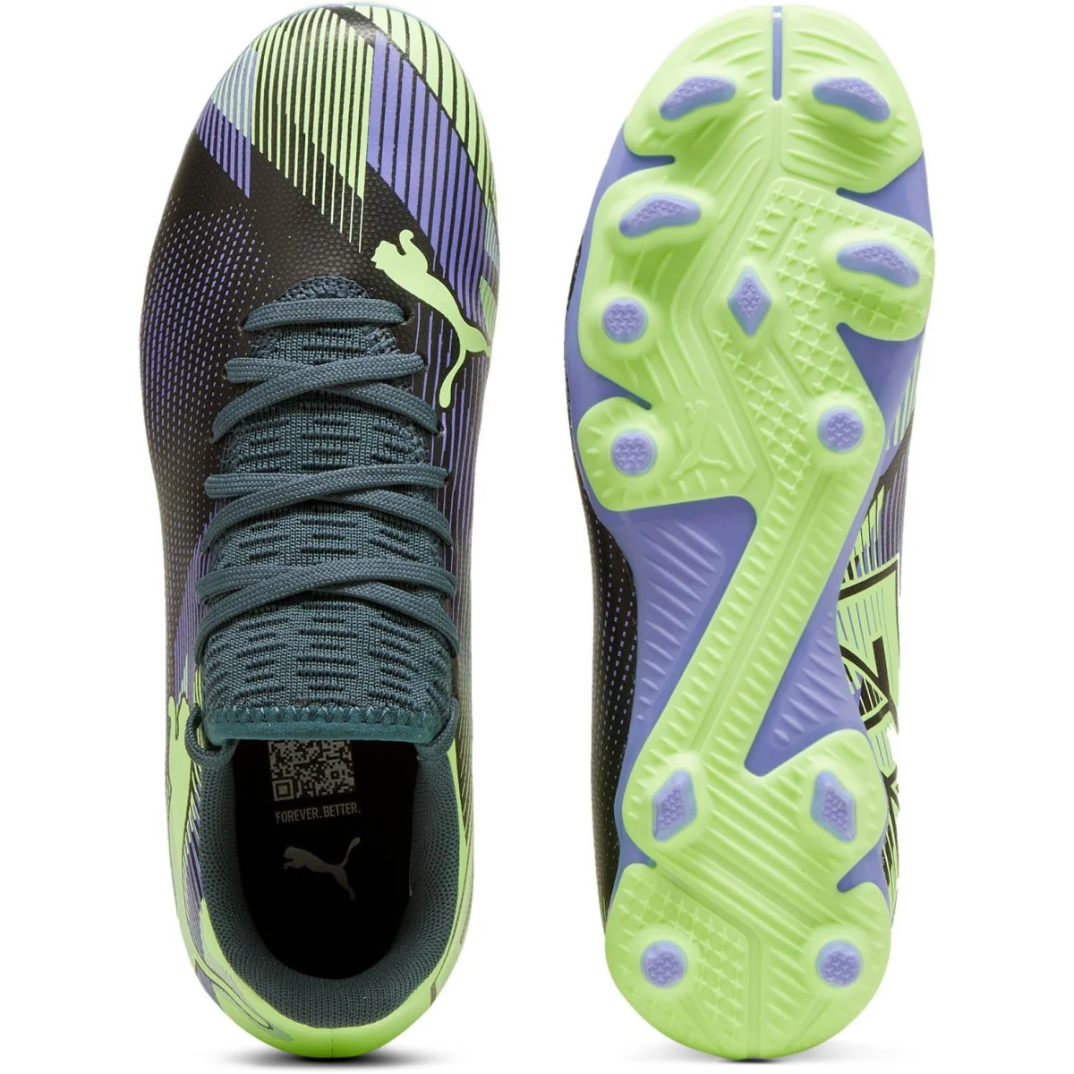 Puma Future 7 Play FG/AG Football Boots Junior (Grey Skies Elektro) - Image 2