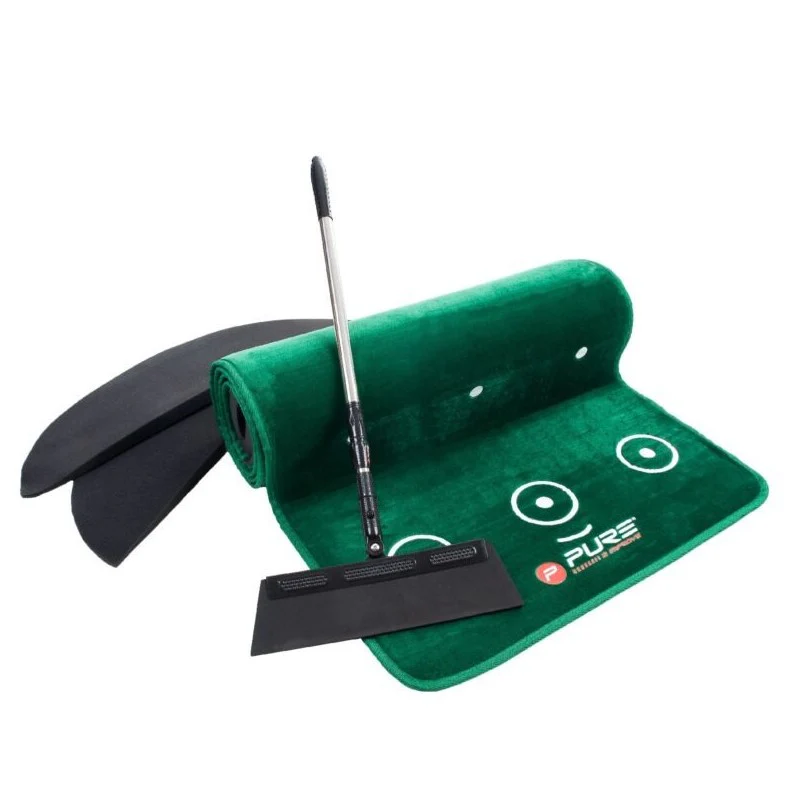Pure 2 Improve Dual Grain Putting Mat with Broom - Image 2