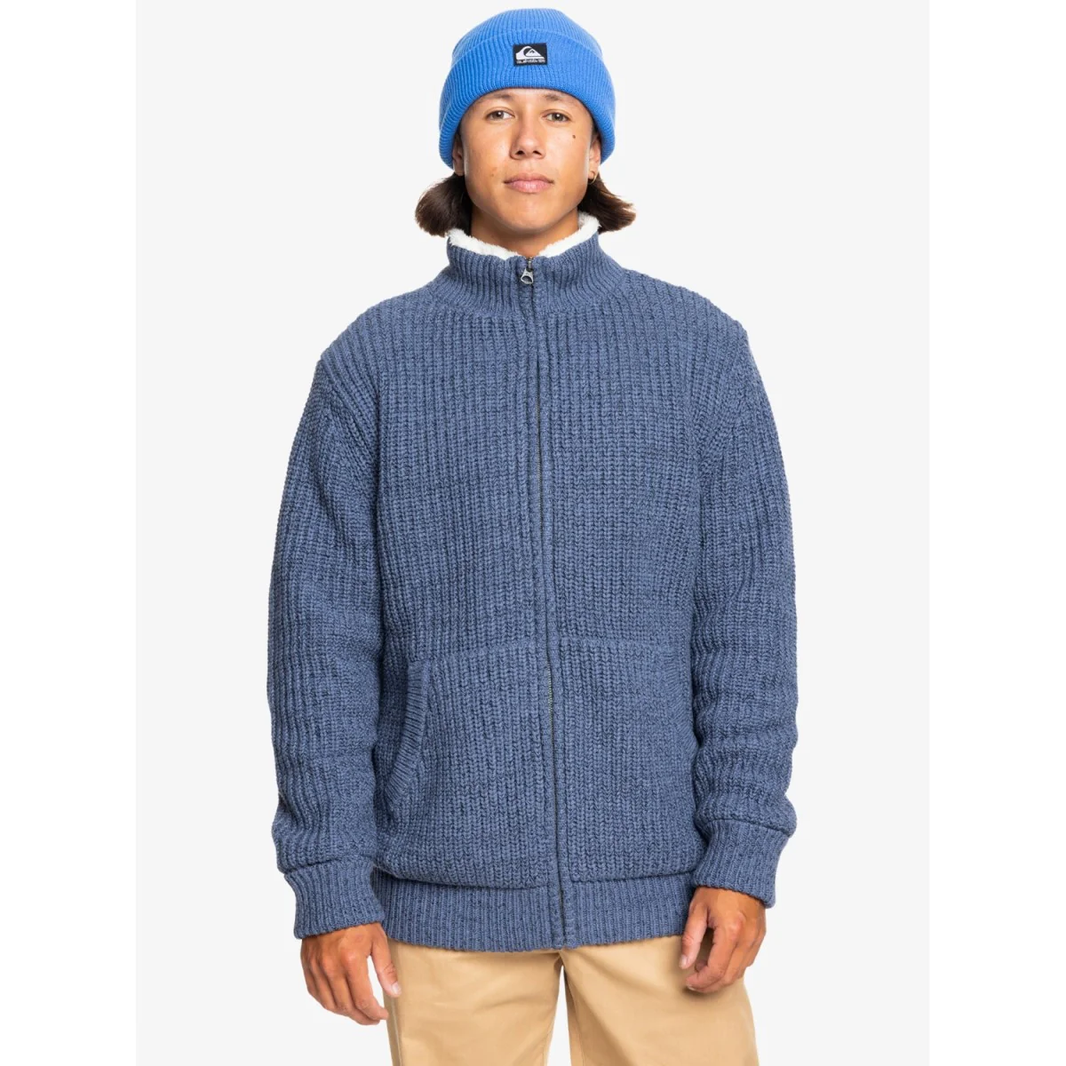 Quiksilver Boketto Zip Up Fleece Sweater Men's (Indigo Heather) - Image 3