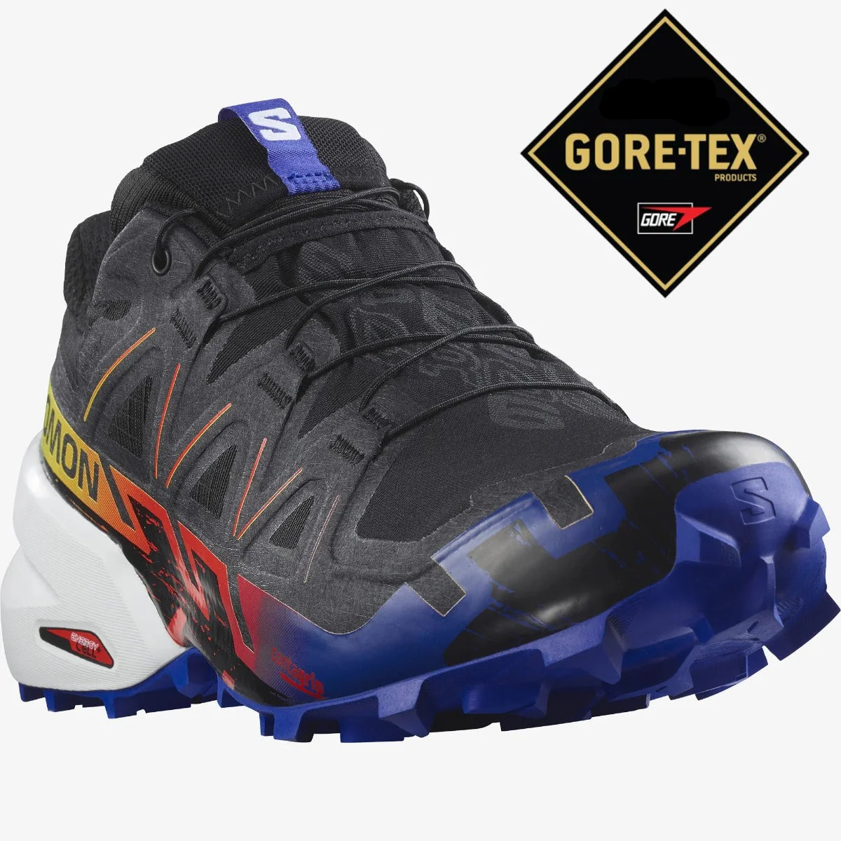Salomon Speedcross 6 Gore Tex Trail Running Shoes Men's (Black Surf Yellow)