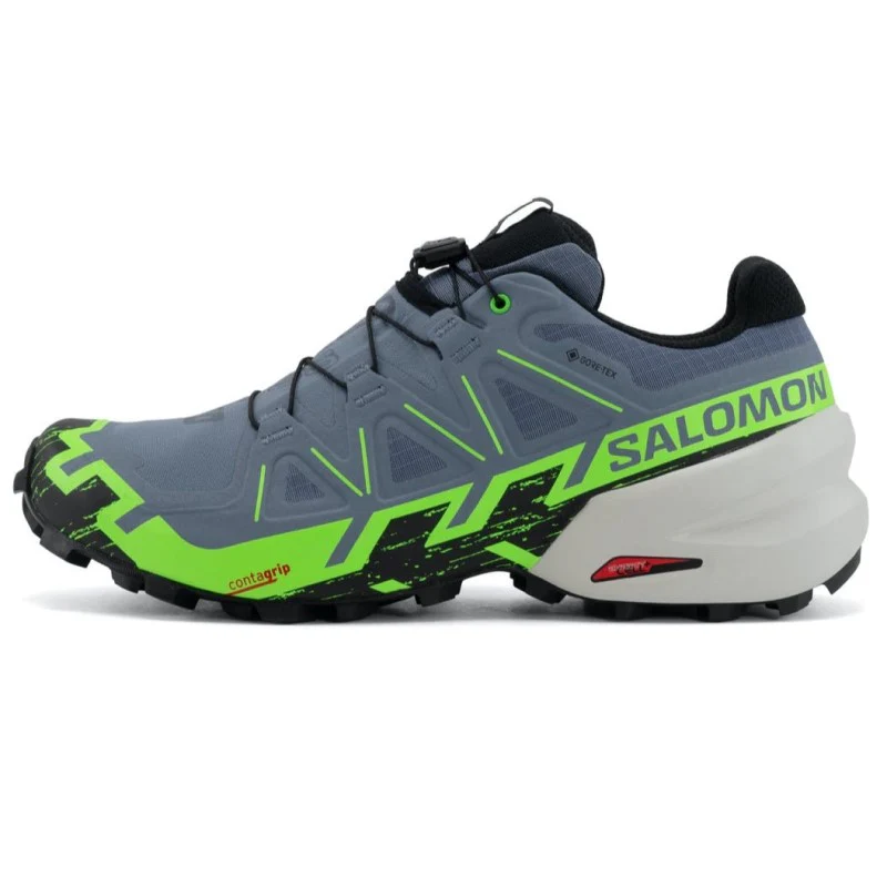 Salomon Speeedcross 8 Gore Tex Trail Shoes Men's (Flint Stone Green Gecko) - Image 4