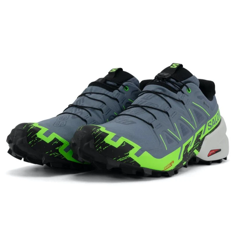 Salomon Speeedcross 8 Gore Tex Trail Shoes Men's (Flint Stone Green Gecko) - Image 5