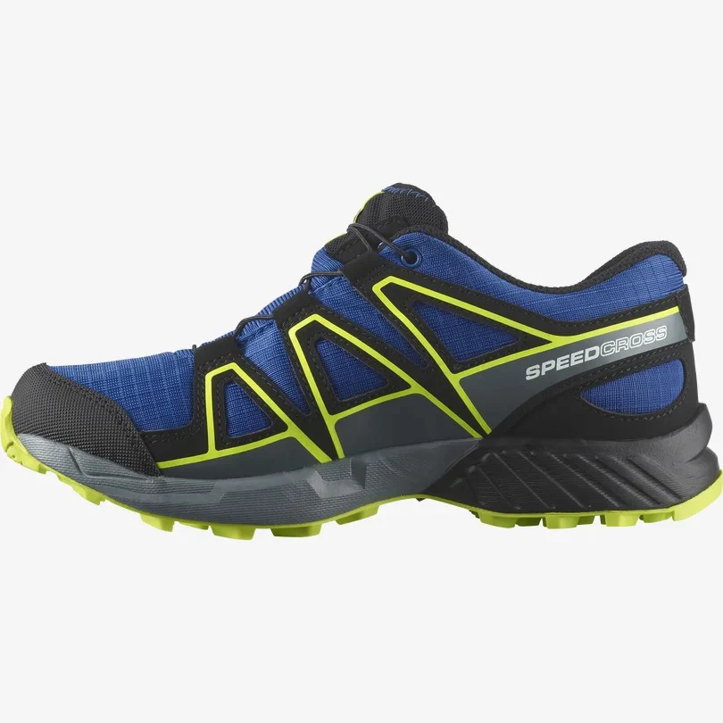 Salomon Speedcross Climasalomon Shoes Junior (Blue Black Acid Lime) - Image 4