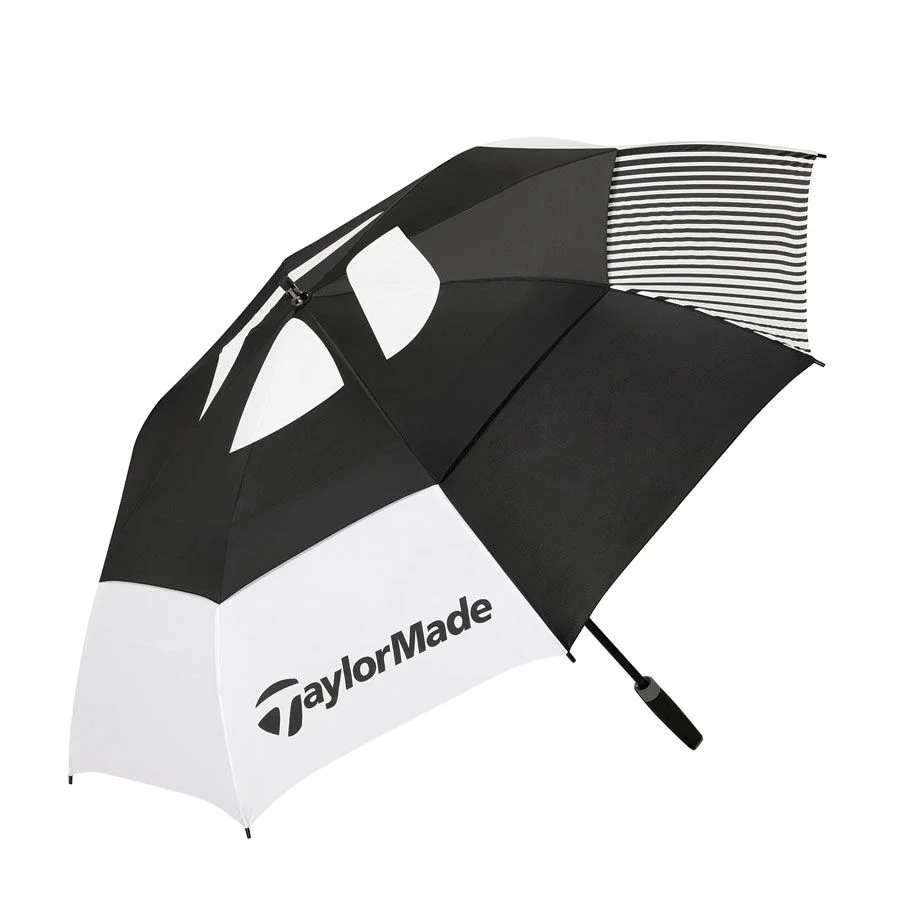 Taylor Made Double Canopy 64" Golf Umbrella (Black White)
