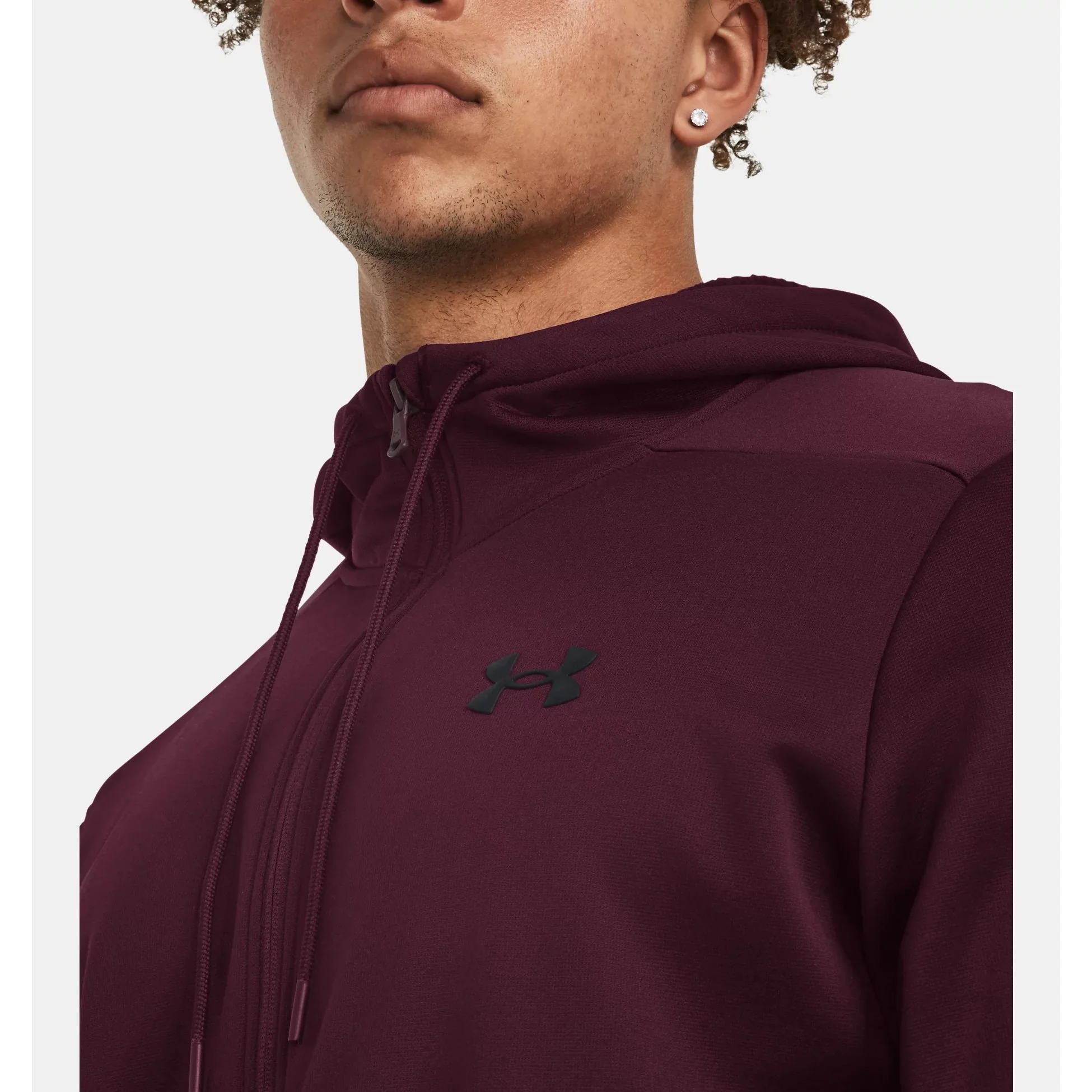 Under Armour Fleece Full Zip Hoodie Men's (Maroon 600) - Image 2