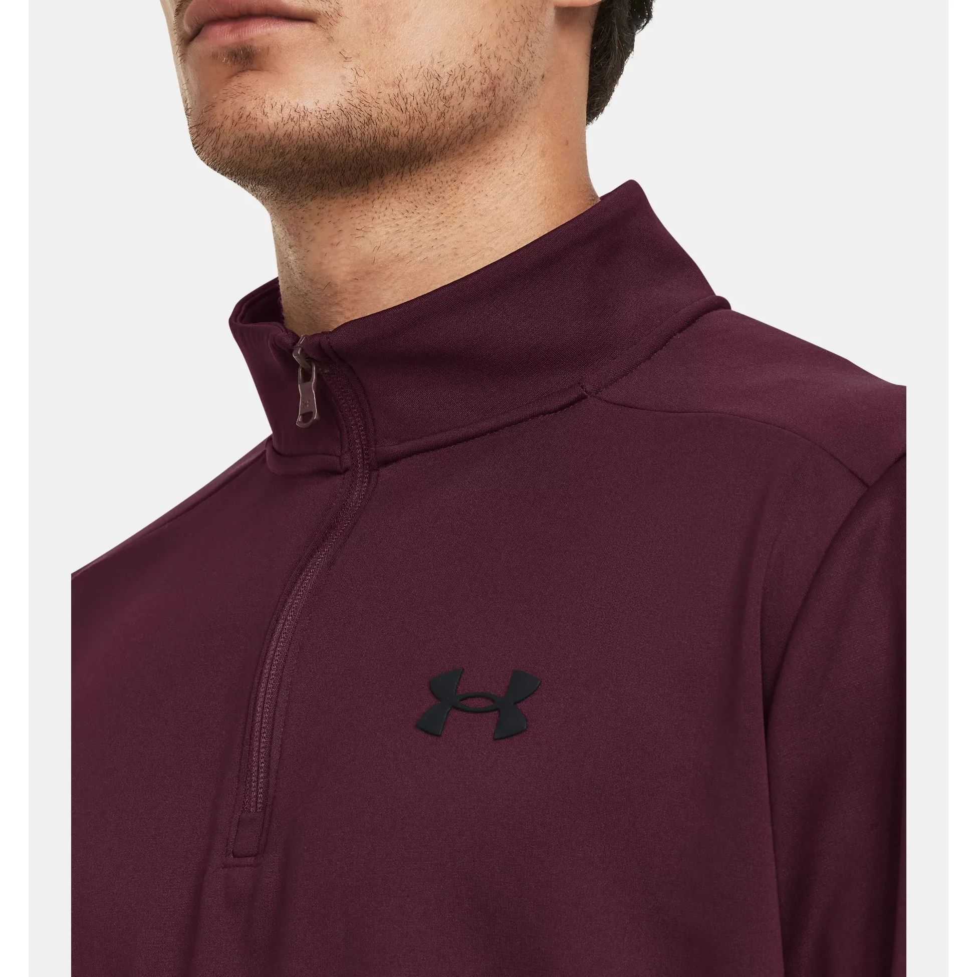 Under Armour Fleece Quarter Zip Top Men's (Maroon 600) - Image 2