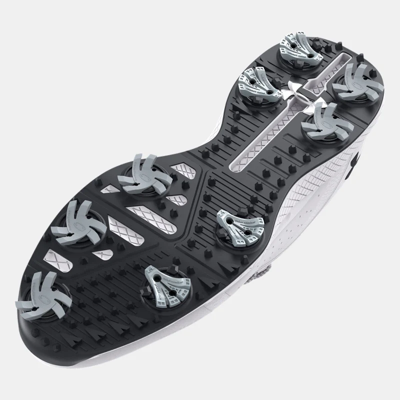 Under Armour Charged Draw 2 E Golf Shoes Men's Wide (White 100) - Image 2