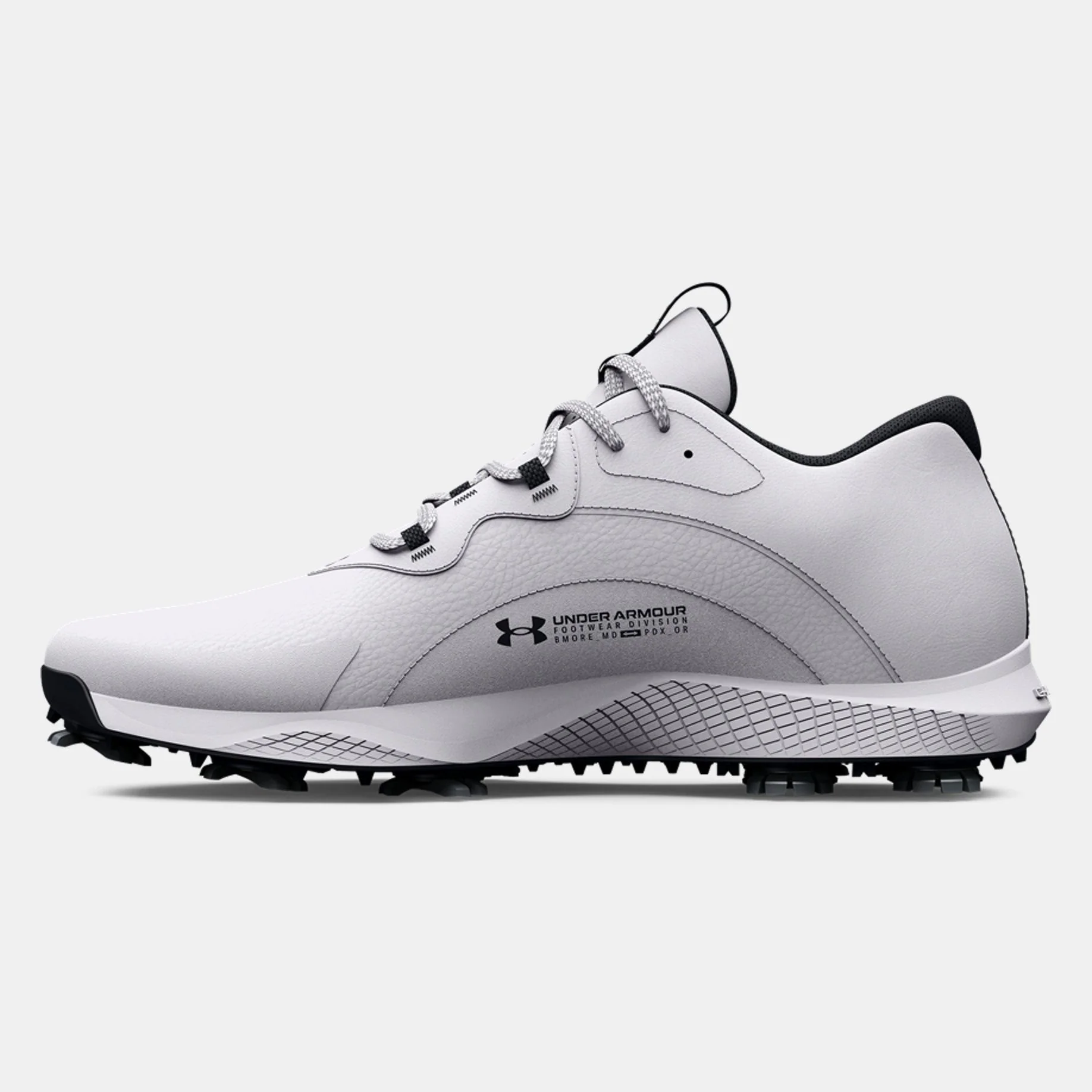 Under Armour Charged Draw 2 E Golf Shoes Men's Wide (White 100) - Image 3