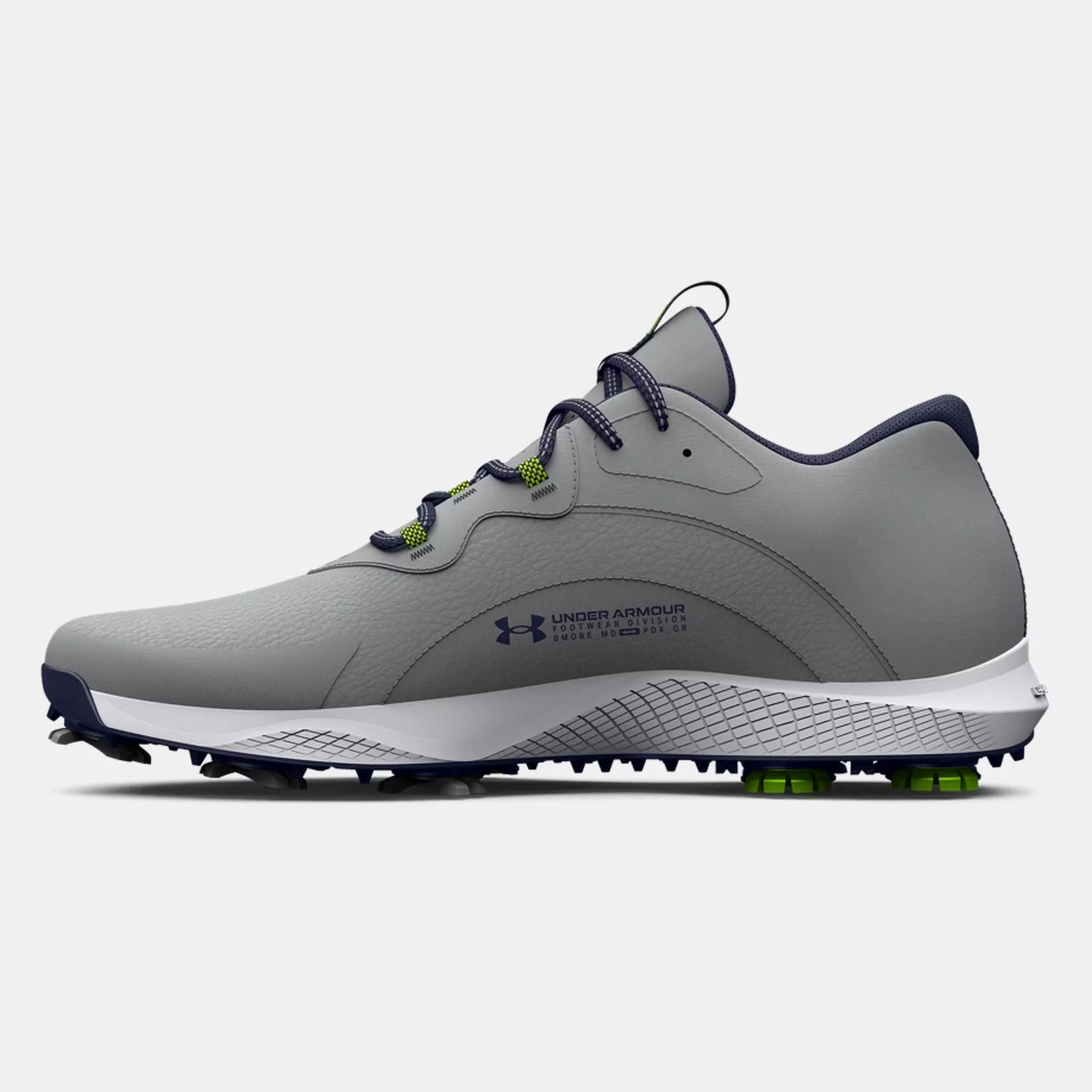 Under Armour Charged Draw 2 E Golf Shoes Men's Wide (Grey Navy 101) - Image 3