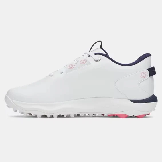 Under Armour Drive Fade 2 Spikeless Golf Shoes Women's (White Pink 100) - Image 2
