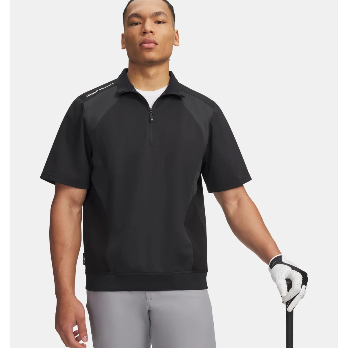 Under Armour Drive Wind Short Sleeve Half Zip Top Men's (Black 004)