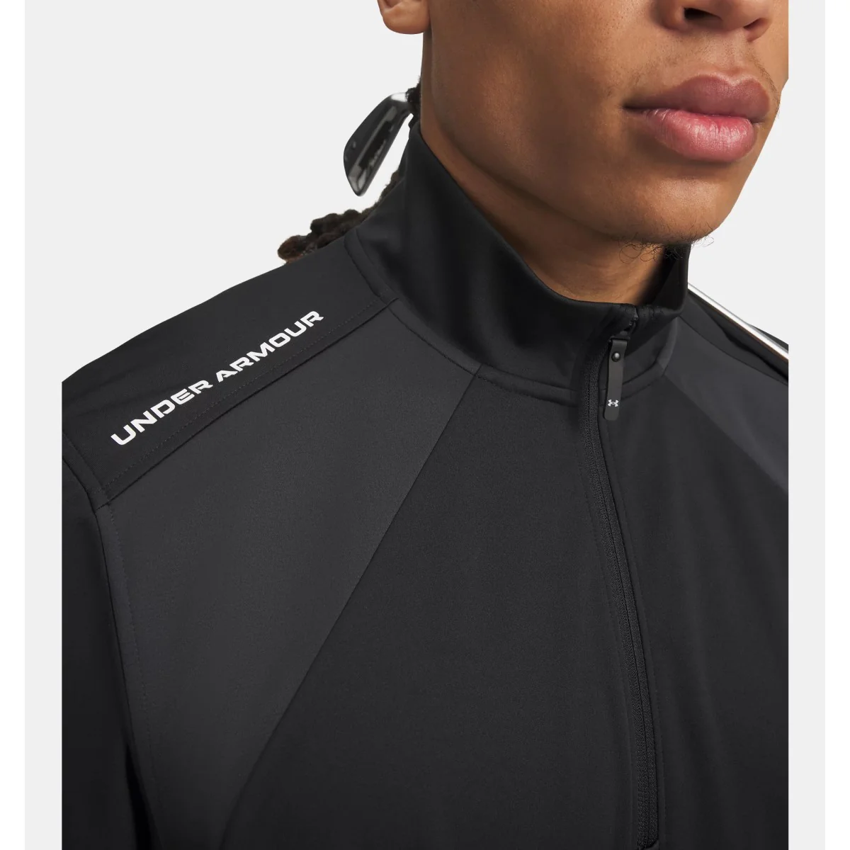 Under Armour Drive Wind Short Sleeve Half Zip Top Men's (Black 004) - Image 3