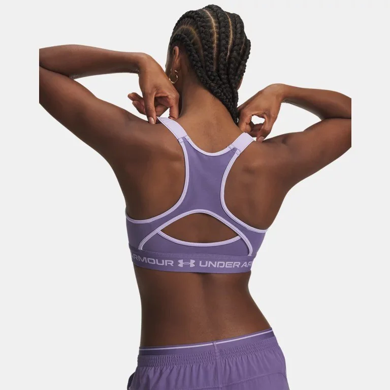 Under Armour HeatGear High Crossback Sports Bra Women's (Purple Luxe 520) - Image 2