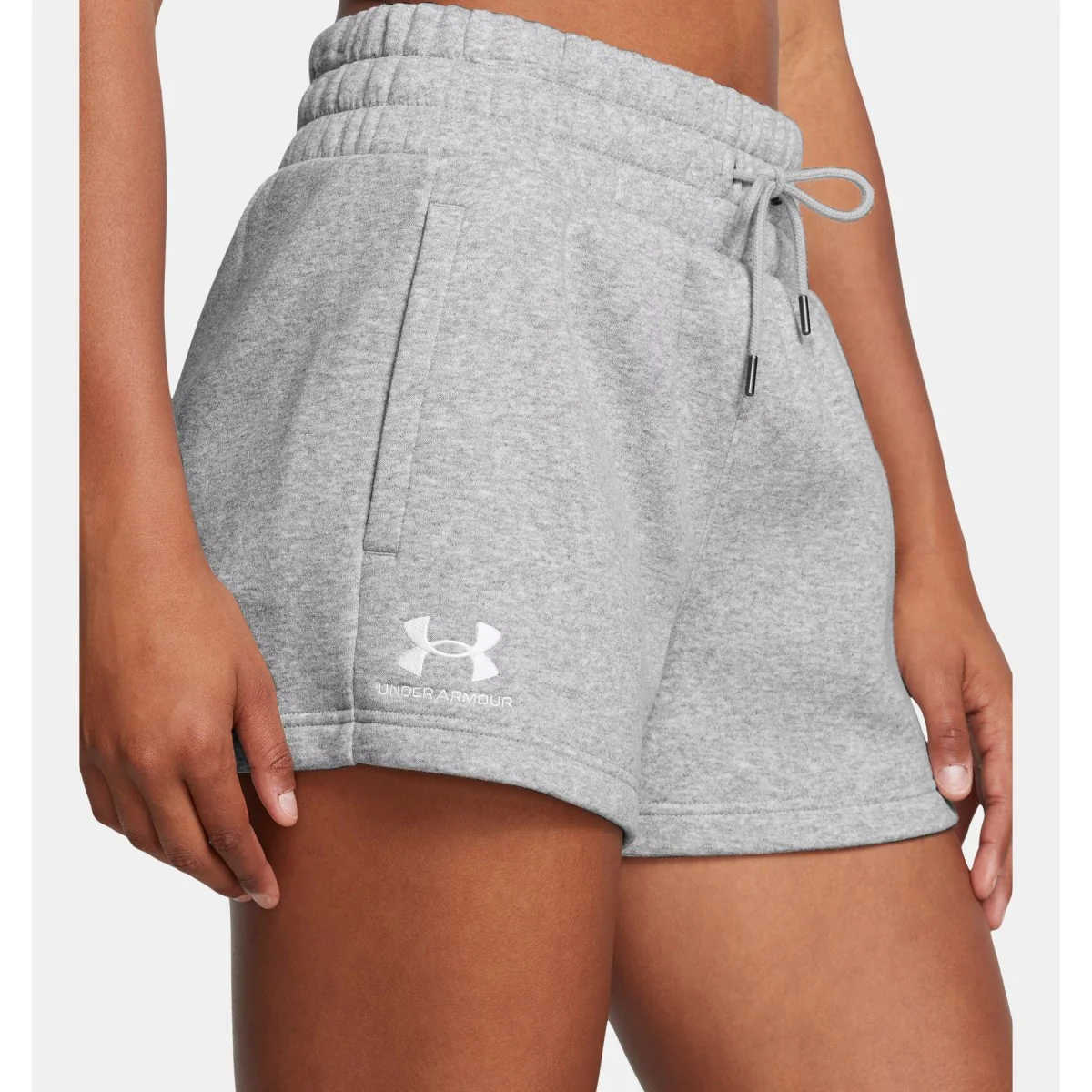 Under Armour Icon Fleece Boxer Shorts Women's (Mod Grey 011) - Image 2