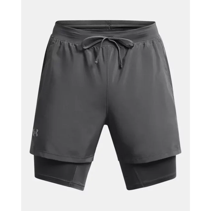 Under Armour Launch 5" 2in1 Shorts Men's (Grey 025) - Image 3