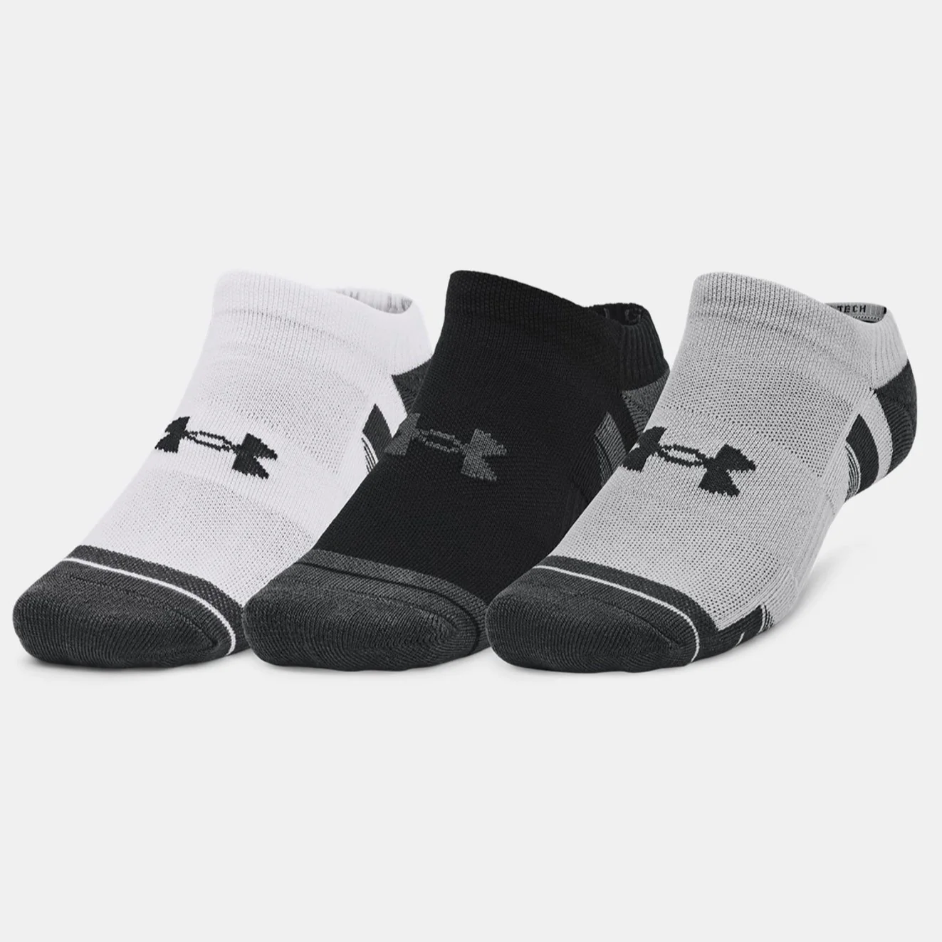 Under Armour Performance Tech No Show Socks 3 Pack Unisex - Image 2