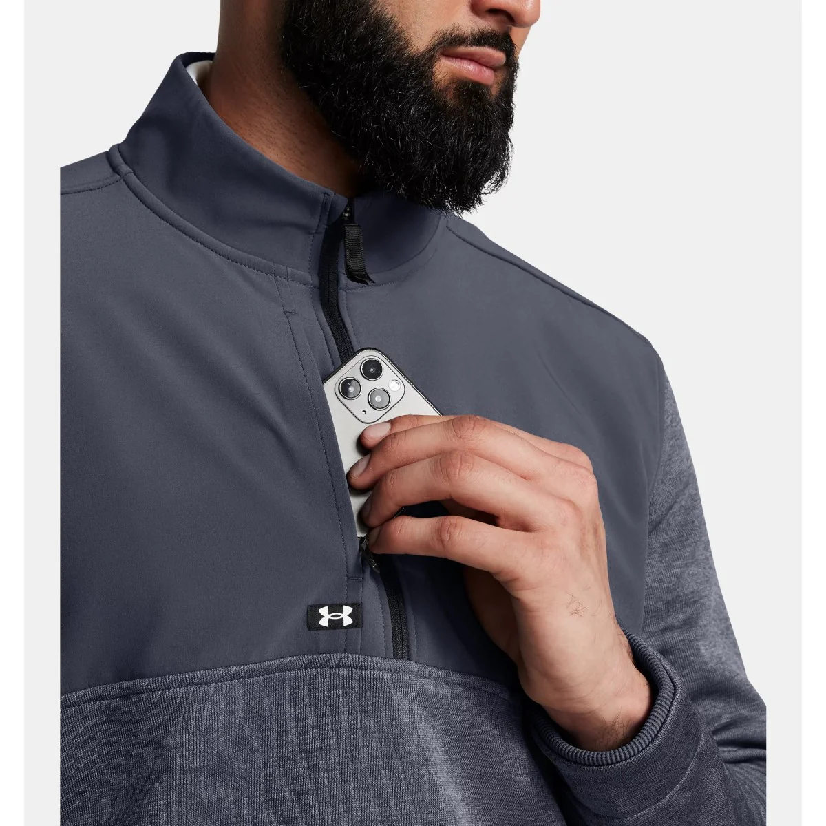 Under Armour Drive Storm SweaterFleece Half Zip Men's (Grey 044) - Image 2