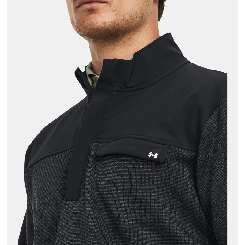 Under Armour Storm SweaterFleece Half Zip Top Men's (Black 001) - Image 2