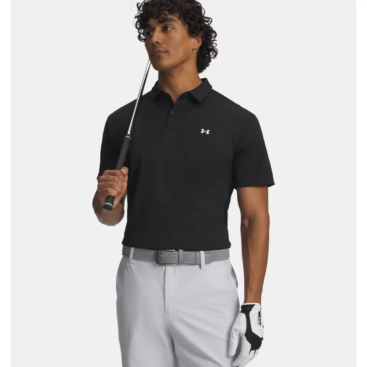 Under Armour Tee To Green Pique Polo Shirt Men's (Black 001)