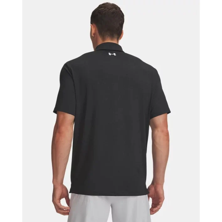 Under Armour Playoff Jacquard Polo Shirt Men's (Black 004) - Image 2