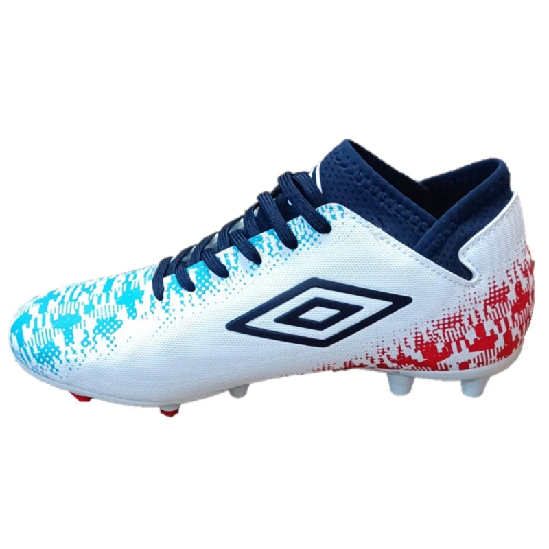 Umbro Formation II Firm Ground Football Boots Junior (White Navy) - Image 3