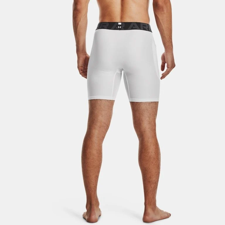 Under Armour Heatgear Compression Shorts Men's (White 100) - Image 3