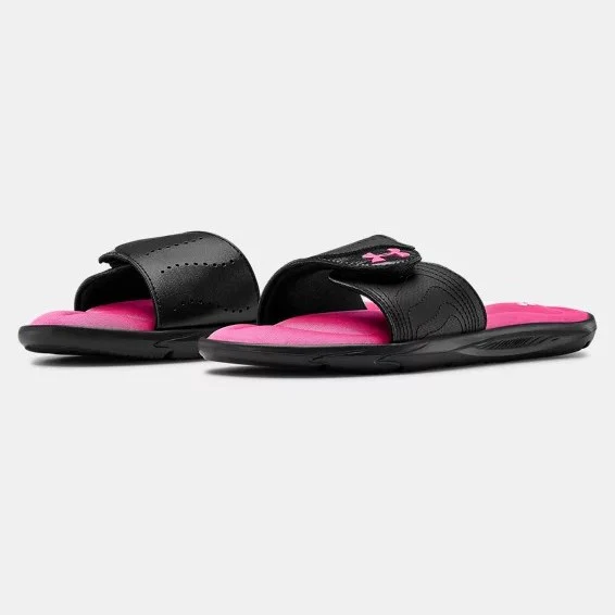 Under Armour Ignite IX Ladies Slide (Black Pink 003) - Image 3