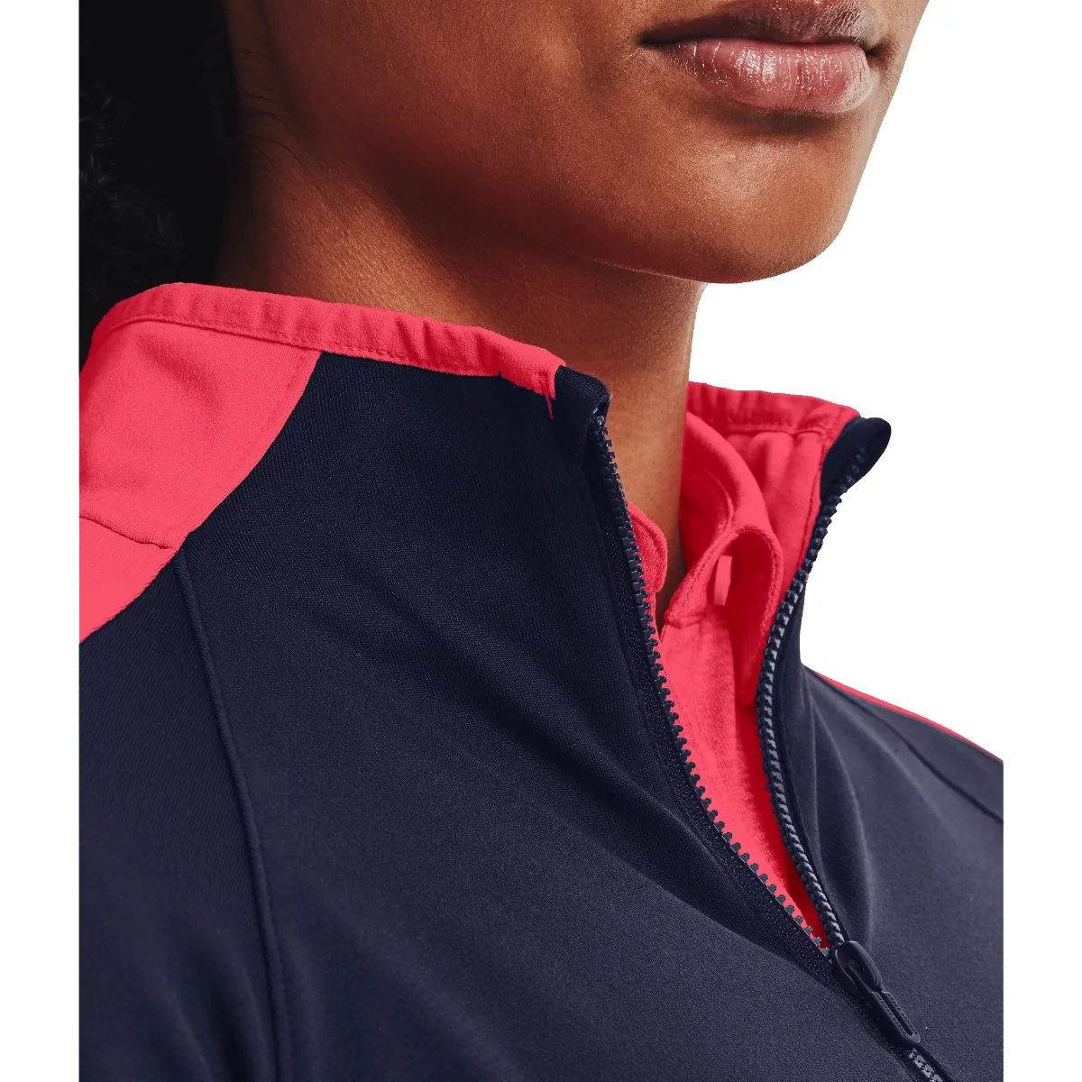 Under Armour Storm Midlayer 1/2 Zip Top Womens (Navy Pink 411) - Image 2